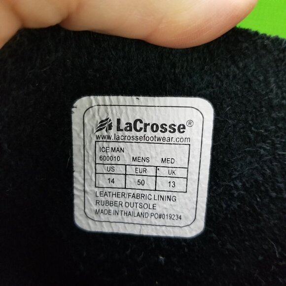 ✅LaCrosse Iceman 10" Black Pac Winter Waterproof Boots Removable Liners Men's 14 - Picture 4 of 13